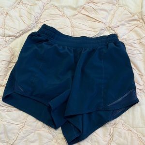 Lululemon navy blue Hotty hot shorts (tall) size 4